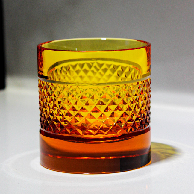 Vintage Crystal Carved Cup